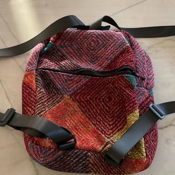 Multi color stitched small backpack - Picture 2 of 4